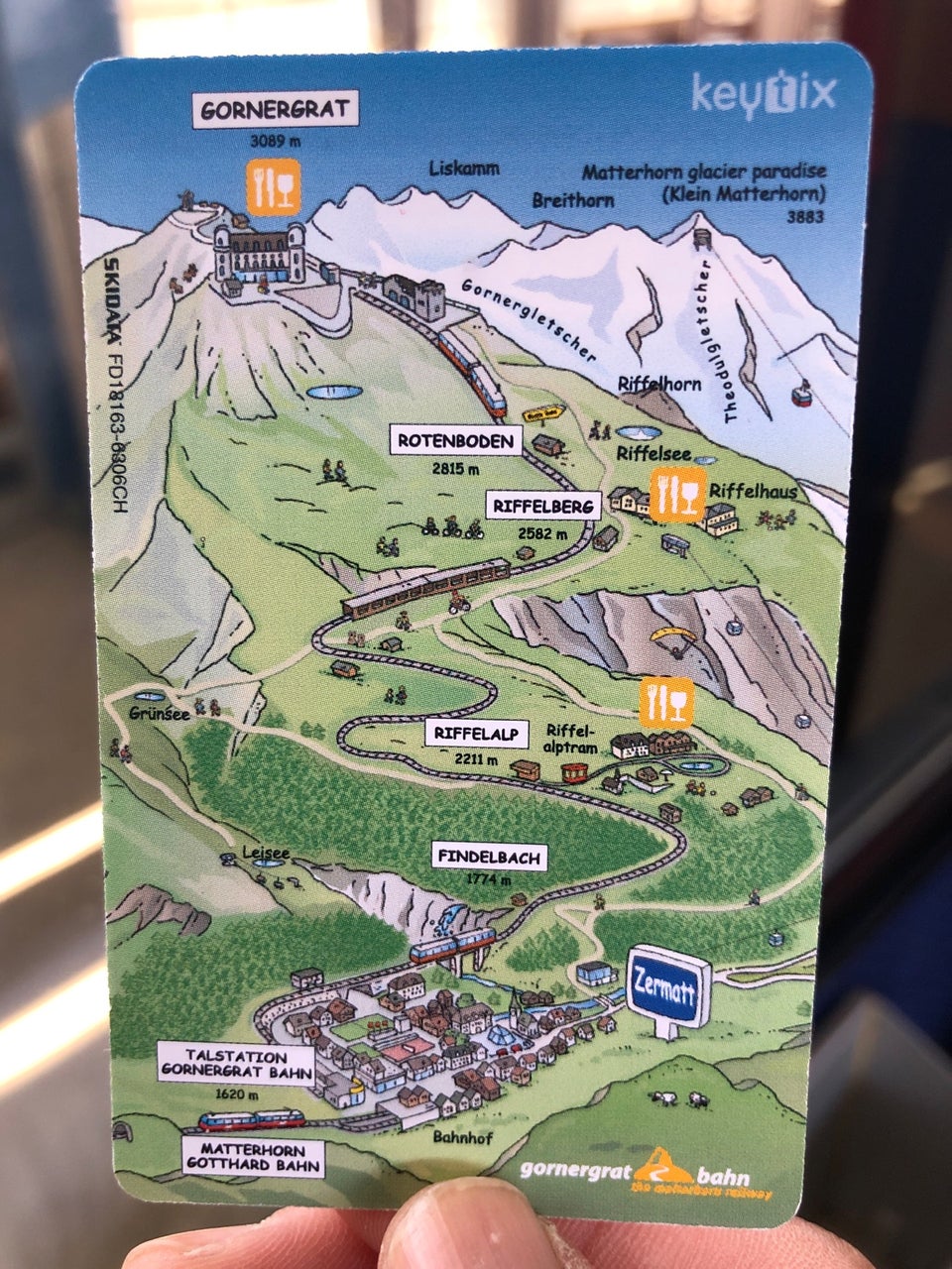 Gornergrat Bahn ticket — the cog railway to 3,089 metres above Zermatt
