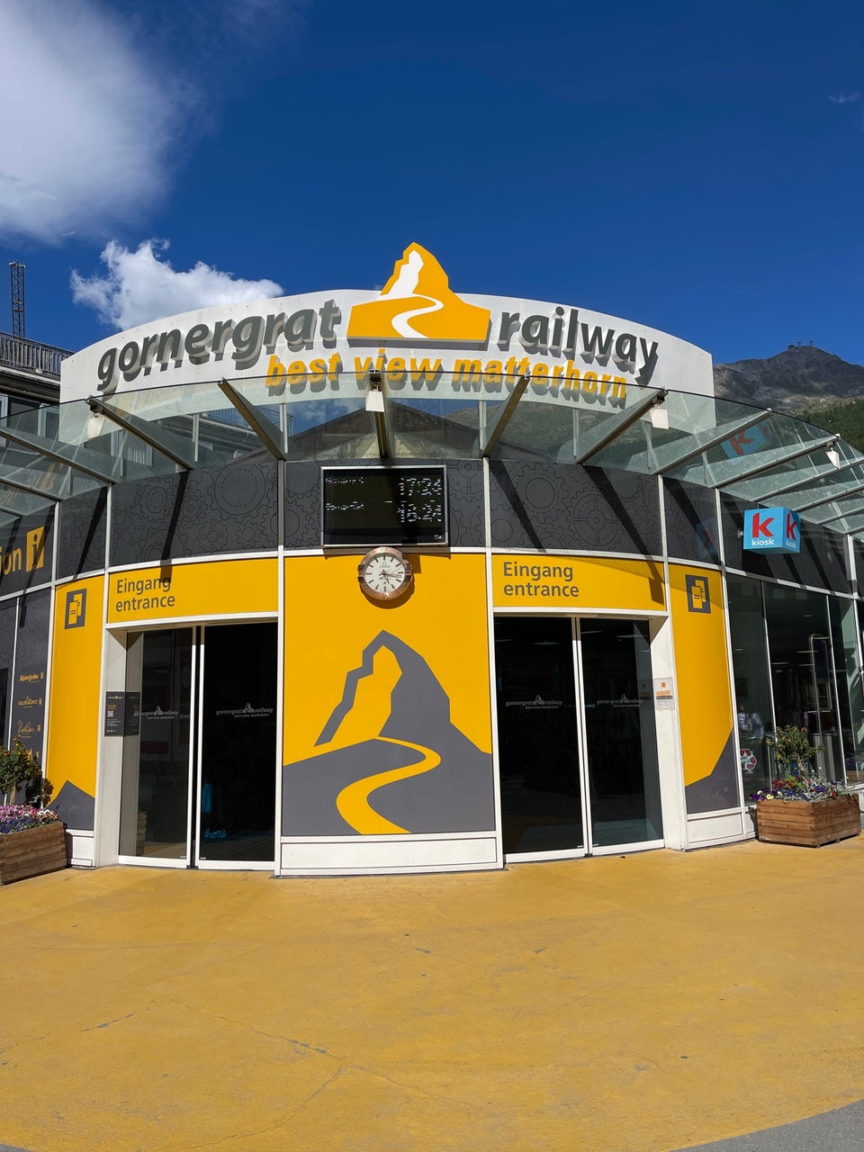 Gornergrat Railway red cog train climbing toward the summit