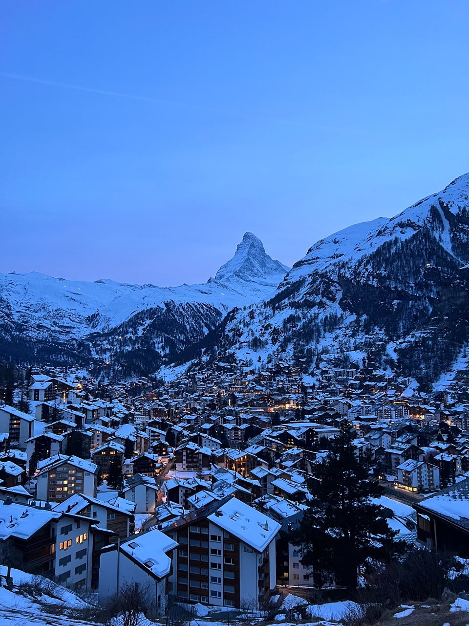Zermatt village with the Matterhorn in the background
